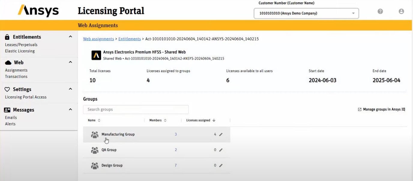 Ansys Shared Webn Licensing Portal
